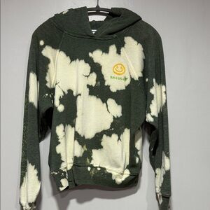 Daydreamer Green and Cream Tie-Dye Hoodie